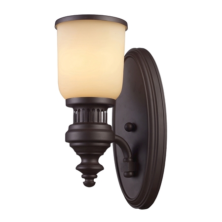 ELK LIGHTING Chadwick 1-Light Wall Lamp in Oiled Bronze with Off-white Glass 66130-1
